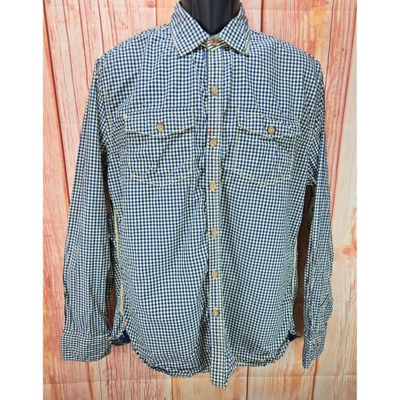 Robert Graham Mens Blue & Yellow Checkered Long Sleeve Button-Down Shirt XL - Picture 1 of 9